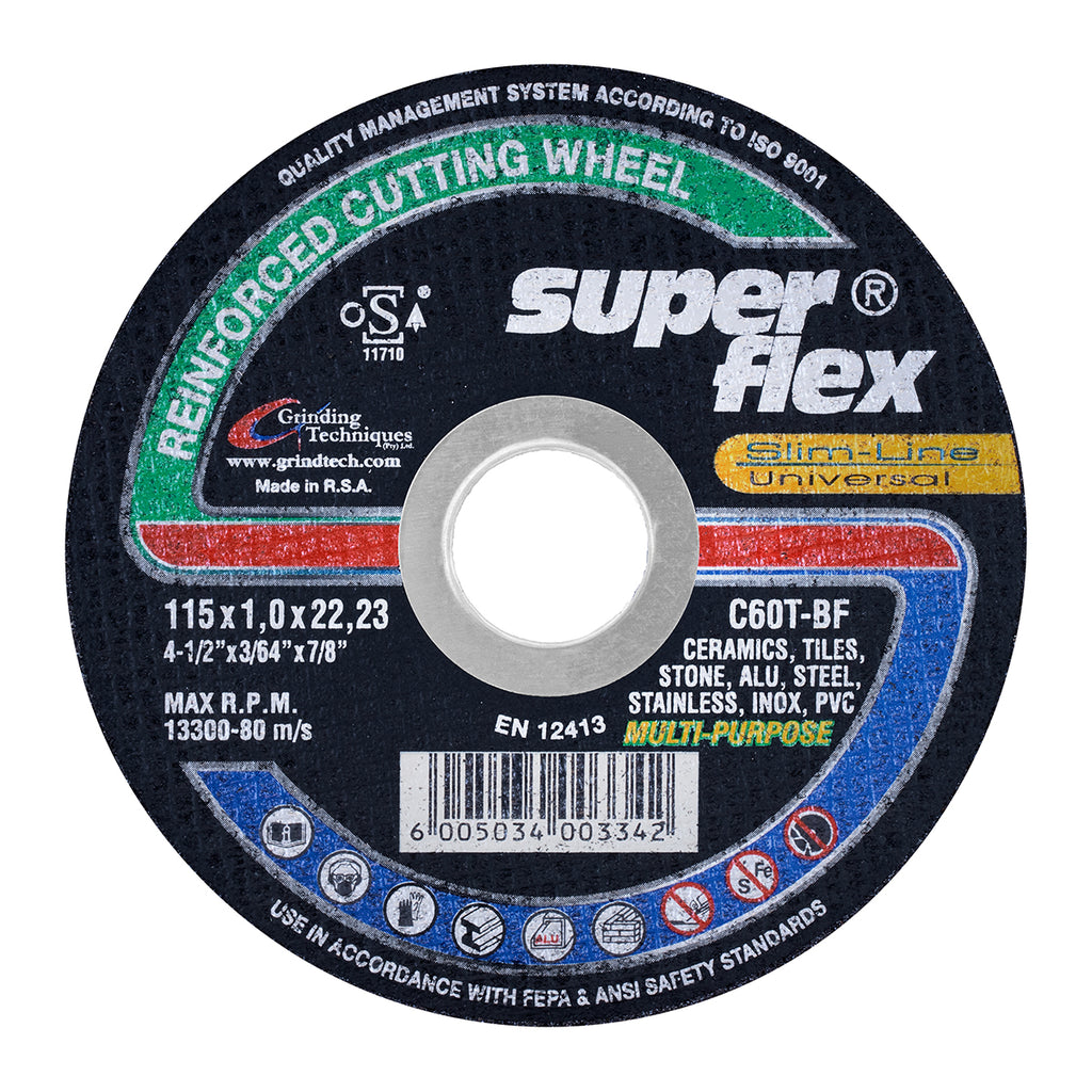CUTTING DISC MULTI PURPOSE 115X1X22.2 SUPER FLEX – Hinterland