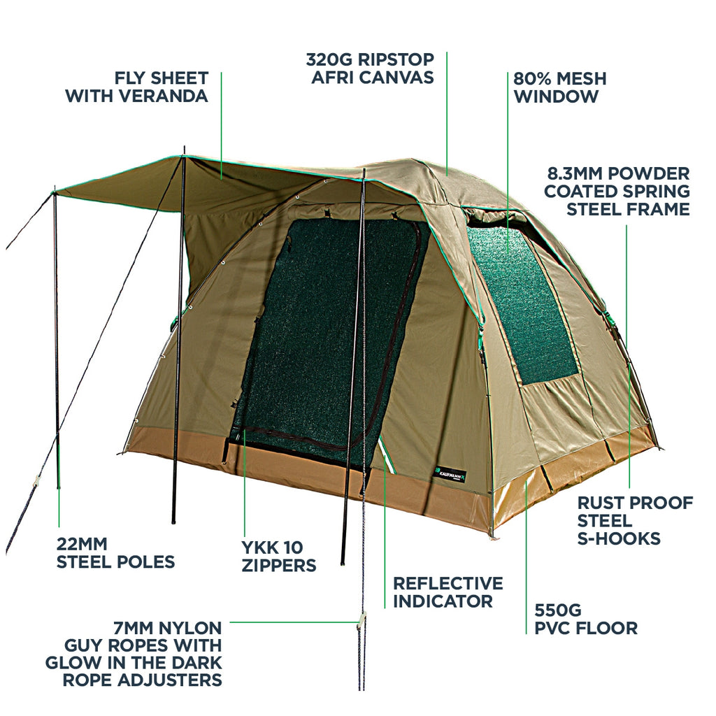 KAUFMANN X AFRI CANVAS DOME TENT 3x3 W/T FLY SHEET – Hinterland