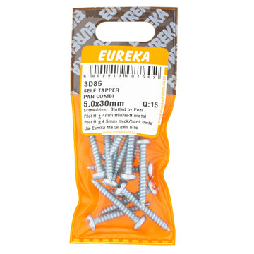 SCREW S/TAPPER/PAN/COM 5X30MM Q15 EUREKA Default Title