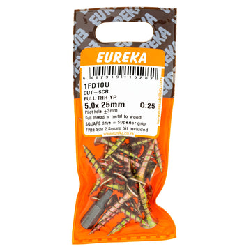 CUT SCREW FULL THD 5X25MM Q:25 EUREKA Default Title