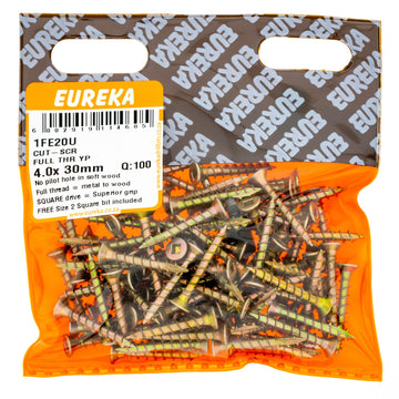 CUT SCREW FULL THD 4X30MM Q:100 EUREKA Default Title