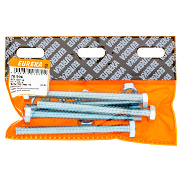 HEX SCREW&NUT GALV 10X120MM Q:6 EUREKA Default Title