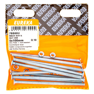 SCREW & NUT MACH CSK 5X100MM Q:100 EUREK Default Title