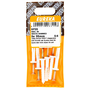 NAIL & WHT RIMMED 5X35MM Q:6 EUREKA Default Title