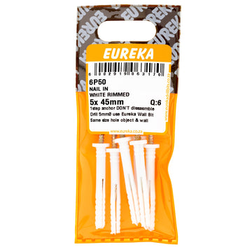 NAIL & WHT RIMMED 5X45MM Q:6 EUREKA Default Title