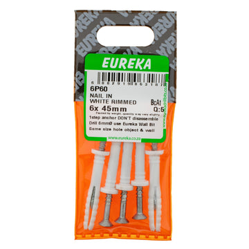 NAIL & WHT RIMMED 6X45MM Q:5 EUREKA Default Title