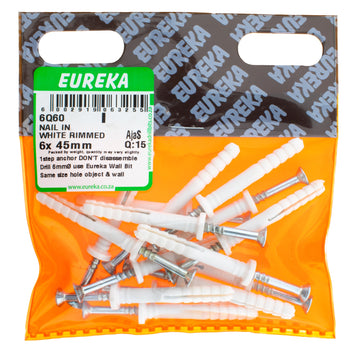 NAIL & WHT RIMMED 6X45MM Q:15 EUREKA Default Title