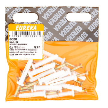 NAIL & WHT RIMMED 6X35MM Q:20 EUREKA Default Title