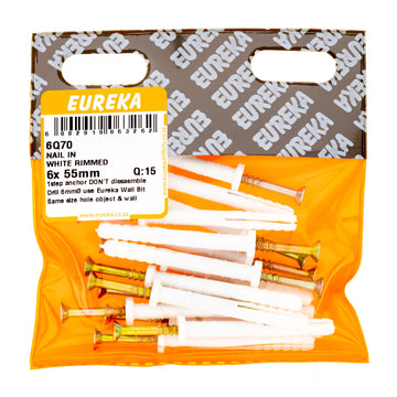 NAIL & WHT RIMMED 6X55MM Q:15 EUREKA Default Title
