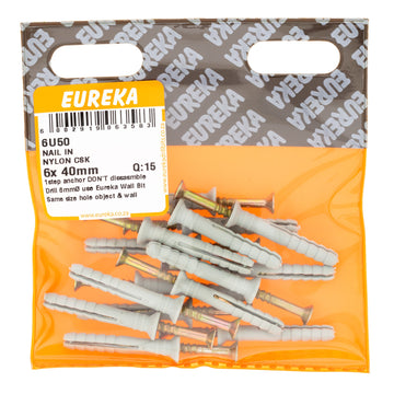 NAIL & NYLON CSK 6X40MM Q:15 EUREKA Default Title