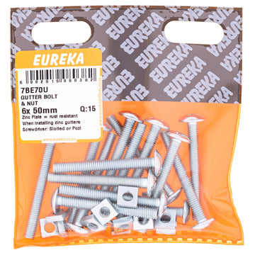 GUTTER BOLT & NUT 6X50MM Q:15 EUREKA Default Title