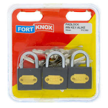 PADLOCK IRON 30MM Q:3 F/KNOX Default Title