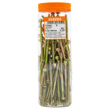 TEK SCREW STEEL T3 5.5X90MM Q:100 EUREKA Default Title