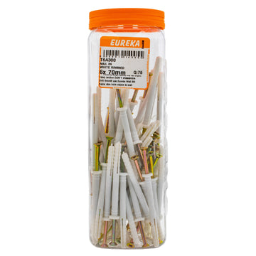 NAIL IN WHITE RIMMED 6X 70MM Q:75 EUREKA Default Title