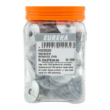 WASHER BONDED EVA 6.0X26MM Q:100 EUREKA Default Title