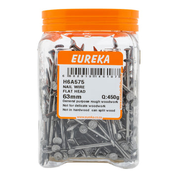 NAIL WIRE FLAT HEAD 63MM Q:450G EUREKA Default Title
