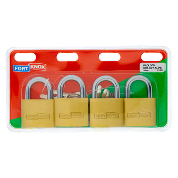PADLOCK BRASS K/A 50MM Q:4 F/KNOX Default Title