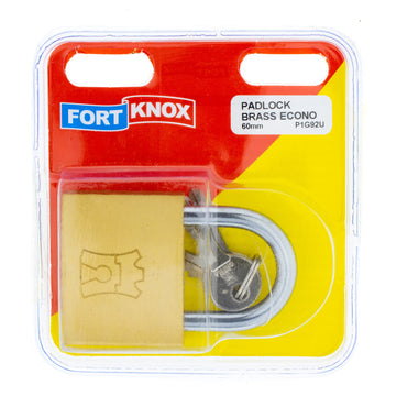 PADLOCK BRASS ECONO 60MM  Q:1 F/KNOX Default Title