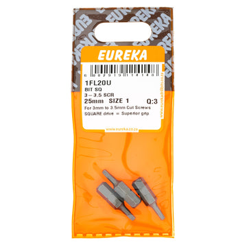 BIT SQ 25MM 3-3.5 SCR SIZE 1 Q:3 EUREKA Default Title