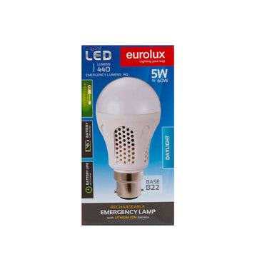 EUROLUX RECHARGE LED A60 B22 5W 440 D/L Default Title