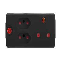 ADAPTOR 1X16A + 2X3PIN BLACK ELECTRICMAT Default Title