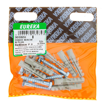 COACH SCREW & PLUG 6X40MM P8 Q:8 EUREKA Default Title