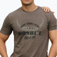 T-SHIRT BROWN MELANGE WITH BULL BOSBUL