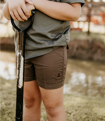 KIDS COTTON SHORTS BROWN BOSBUL