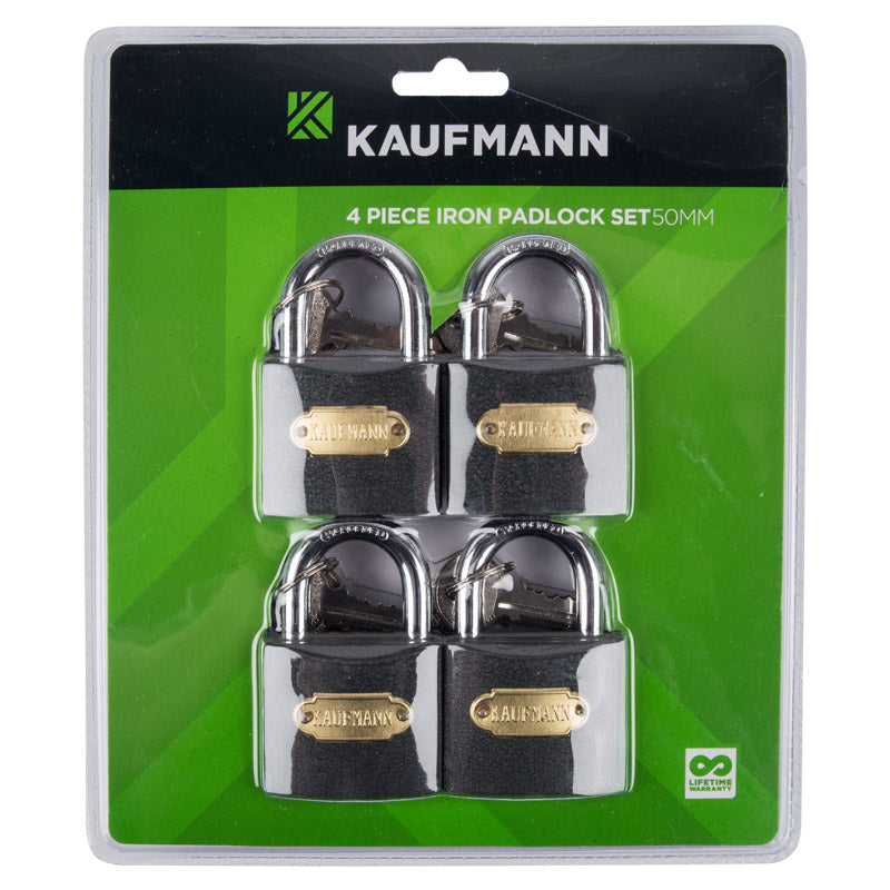 KAUFMANN STEEL LOCK SET 4 PC 50MM – Hinterland