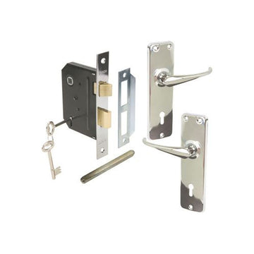 LOCKSET MORT HD HANDLES CP 3L MACKIE