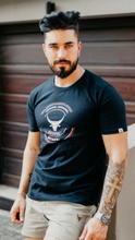 T-SHIRT BLACK ROUND CREAM RED  BOSBUL
