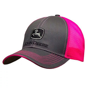 CAP NEON PINK AND CHARCOAL JOHN DEERE