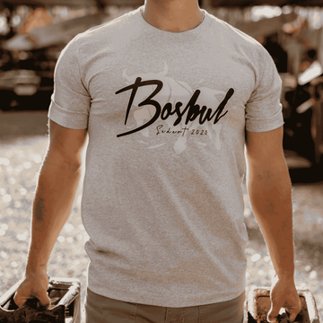 T-SHIRT LIGHT GREY MELANGE BULL 3XL BOSBUL