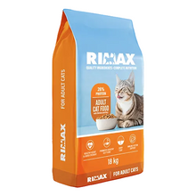 Rimax cat food package with a cat on the label