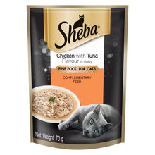 SHEBA CAT FOOD POUCH CHICKEN & TUNA IN GRAVY 70G