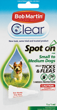 SPOT ON CLEAR S/M DOG 1X1ML BOB MARTIN