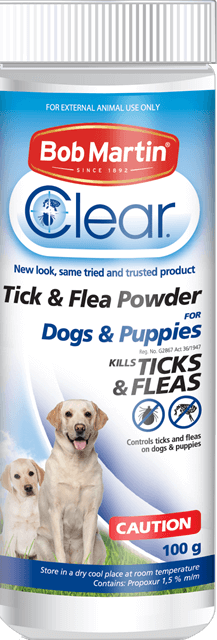 POWDER TICK & FLEA DOG 100G BOB MARTIN